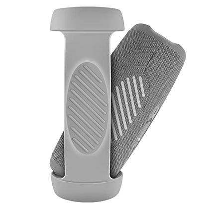 Comecase Silicone Speaker Cover for JBL Charge 5 with Strap and Carabiner | Snug Silicone Sleeve, Open-Port Design and Dual Carry Options for Travel, Camping and Daily Use, Speaker Not Included - Grey - color: Grey