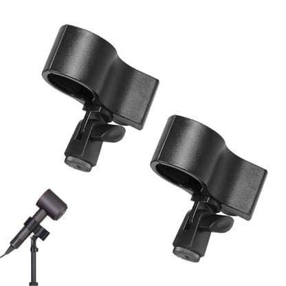 2 Pack Universal Hair Dryer Clip Holder with 1/4''-20 Thread Adapter Blow Dryer Holder Clamps Converter for Hair Dryer Stand Phone Tripod Camera Tripod Light Stand Microphone Stand Boom Arm