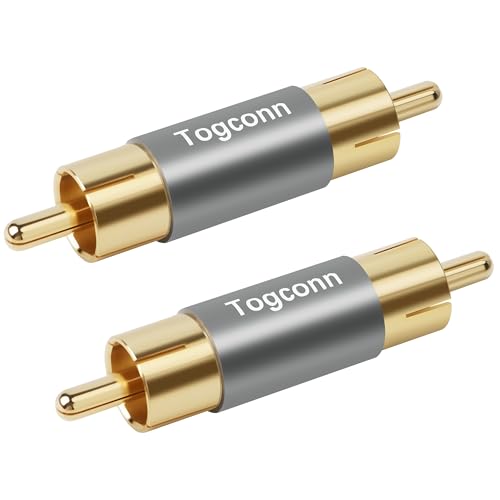 Gold Plated RCA Adapter 2 Pack, RCA Male to Male Coupler, RCA Male to Male Barrel Audio Video Connector Extender, Compatible with HDTV, Speaker, Amplifier, Car Audio, AV Receiver, Radio, Subwoofer - color: RCA Male to Male, size: 2 Pack
