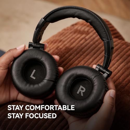 OneOdio Wired Over Ear Headphones Hi-Res Studio Monitor & Mixing DJ Stereo Headsets with 50mm Drivers and 1/4 to 3.5mm Jack for AMP Computer Recording Podcast Keyboard Guitar Laptop - Black (Renewed)