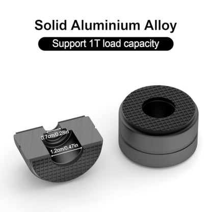 Aluminum Speaker Isolation Feet with Dual-Sided Silicone Pads, Black 4PCS | 30*17mm PC Case Feet with 6-32/M4/M6 Screws, Non-Slip Riser Feet for Turntable, Subwoofer, Amplifiers, Audio Equipment