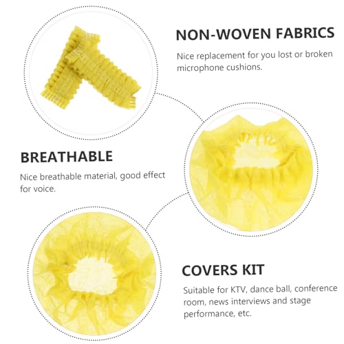 Vaguelly 200pcs Non-woven Microphone Disposable Protective Sleeves for Spatter Compatible Microphones for Events and Recording Environments