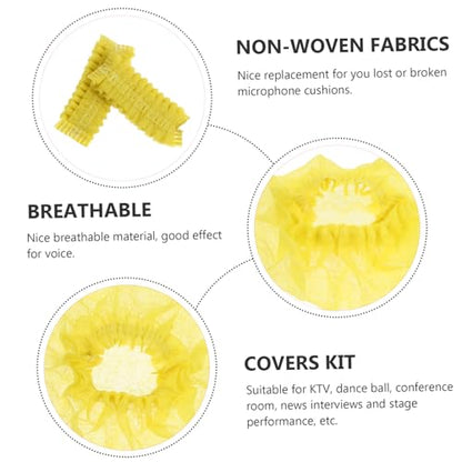 Vaguelly 200pcs Non-woven Microphone Disposable Protective Sleeves for Spatter Compatible Microphones for Events and Recording Environments