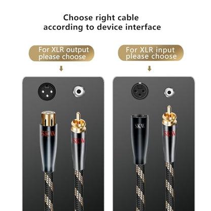 SKW Single XLR Female to RCA Male Cable, BG Series Ultra-high Purity Copper Audio Cable 9.8ft/3M (1 Cable) - color: XLR Female to RCA Male, size: 9.8 ft (3 m)