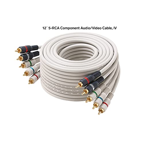 STEREN Component Video Cable - 12 Ft RCA Cable - DVD Cables to Connect to The TV - Component Cables - 5 RCA Cable - RCA to Component - 5 RCA Component Video and Audio Cable - 3.6 Meters 254-612IV