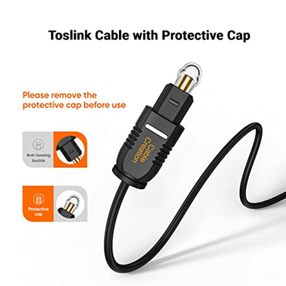 CableCreation Optical Digital Audio Cable 3.3FT, Thin Fiber Optic Toslink Gold Plated S/PDIF Cord for Home Theater, Sound Bar, TV, PS4, VD/CD Player, Game Console& More, Black | Gold Plated S/PDIF Cord, for Home Theater, Sound Bar, TV, PS4, Xbox, DVD/CD P