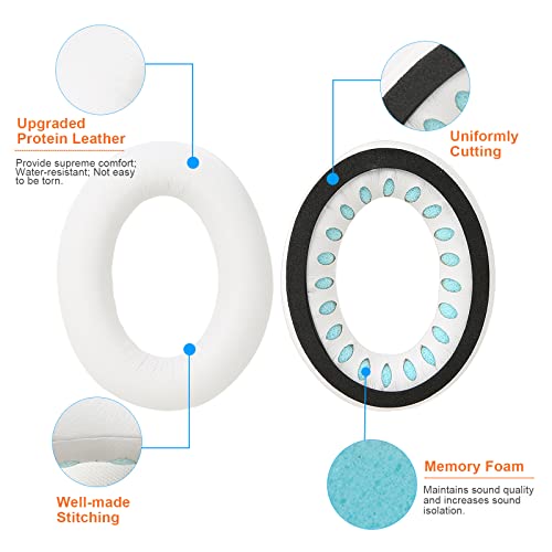 Earpads for Bose QuietComfort 45 QC45 QC35 ii QC35 Professional Ear Pads Headphones Ear Cushions Replacement with Noise Isolation Memory Foam White - color: QC45 White