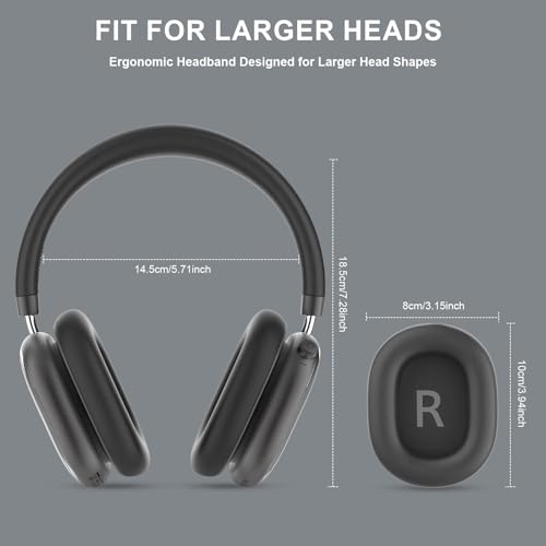 FOFUN Hybrid Active Noise Cancelling Headphones Over Ear 120H Playtime - color: Space Grey