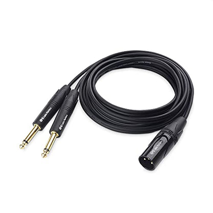 Cable Matters Dual 1/4 Inch to XLR Audio Splitter Cable, 6.6ft | XLR Male to 2x 1/4 (6.35mm) Male Splitter Cable, XLR to Dual 6.35mm Splitter, Black - size: 6.6 Feet