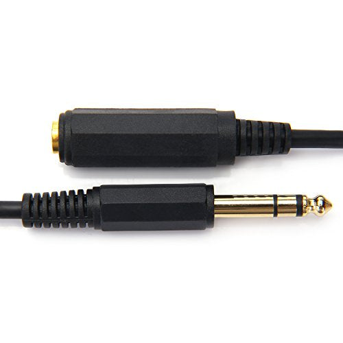 15FT 1/4 Inch Male to Female Stereo Extension Cable Gold Plated Quarter inch Headphone Extension Cable Cord - size: 15 Feet