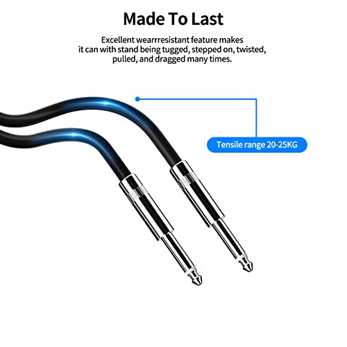 2-Pack 50ft 1/4" TS Cable Pro Audio Stereo Interconnect Instrument Cord - size: 50 Feet