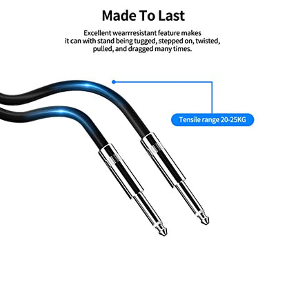 2-Pack 25ft 1/4" TS Cable Pro Audio Stereo Interconnect Instrument Cord - size: 25 Feet