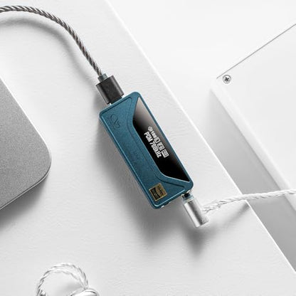 SHANLING UA4 Portable USB DAC/AMP Headphone Amplifier,Support MQA 16X,768kHz DSD512,High Driving Power for Android/iOS/Mac/Windows,dongle Volume Control,3.5/4.4mm up to 237mW@32Ω Output (Blue) - color: Blue