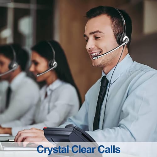 Wantek Corded Telephone Headset Dual w/Noise Canceling Mic Compatible with Avaya Aastra Allworx Adtran Alcatel Lucent AltiGen Digium Gigaset InterTel Mitel Plantronics Landline Deskphones(F602S1)