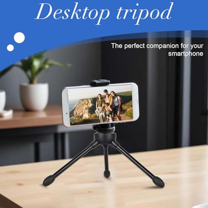 Desktop Tripod Microphone Stand, with Non-slip Rubber Feet, Durable Iron Construction, Portable Foldable, Adjustable Table Microphone Stand for Podcasts, Online Chat, Conferences, Lectures, Black