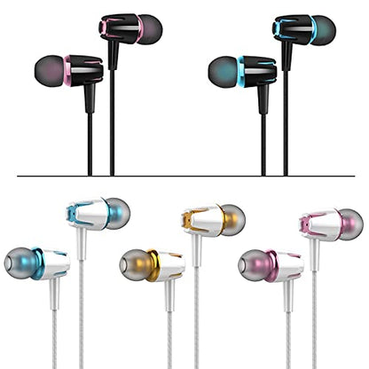Kamon 5 Pack Earbuds Headphones with Remote & Mic, Earphones Wired Stereo in-Ear Bass for iPhone, Android, Smartphones, iPod, iPad, MP3, Fits All 3.5mm Interface (K1) - color: K1