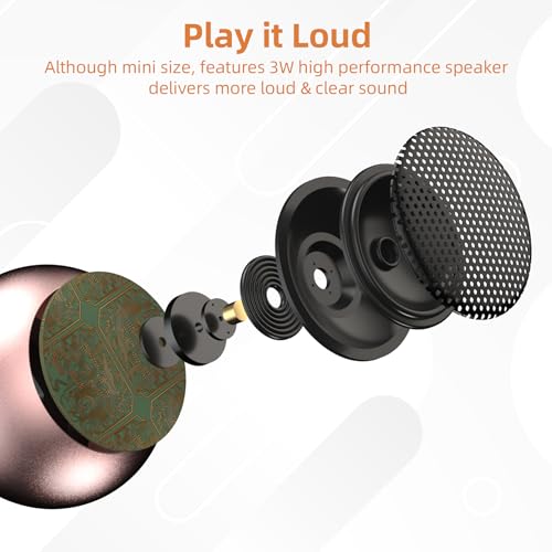 2Pack Portable Mini Speaker, Bluetooth Tiny Speaker,Wireless Micro Speaker for Phone/PC/Tablet, Rechargeable Battery, Built-in Microphone, Pink - color: Pink
