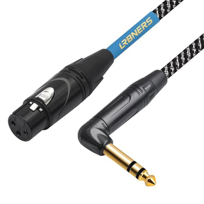 5FT Right-Angle 6.35mm TRS Male to XLR Female Cable - 90 Degree 1/4' Plug, Zinc Alloy XLR, Braided Shield for DI Box & Keyboard to Mixer - color: 5FT, size: XLR Female