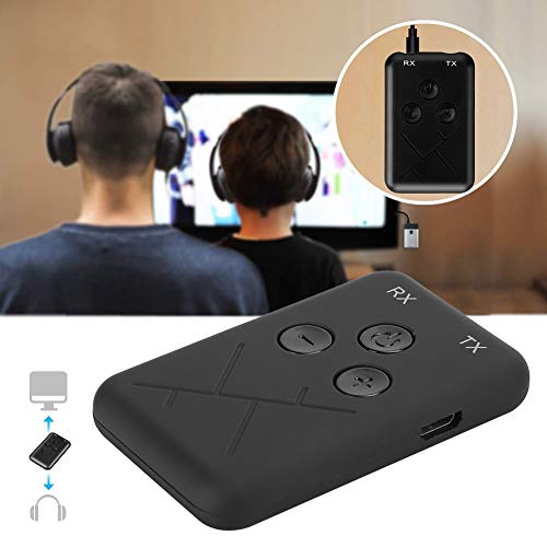 2 in 1 Bluetooth Audio Adapter Transmitter Receiver | Low Latency Wireless Audio Adapter with Fast Connection for Car Stereo Home Speaker, Bluetooth 5.0