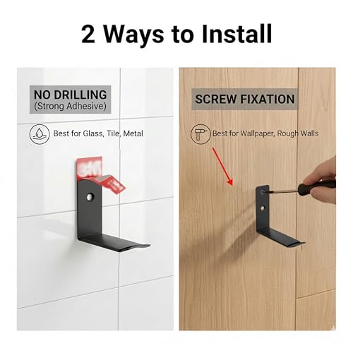 Heavyrain 2PCS Under Desk Headphone Hanger | Storage Hook Metal Desk Edge Hook Hanger with Clamp-On Design (Small) - size: Small
