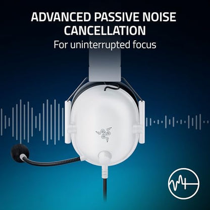 Razer BlackShark V2 X Wired PlayStation Gaming Headset, White - color: White, size: 3.5 mm (Pack of 1), style: PlayStation
