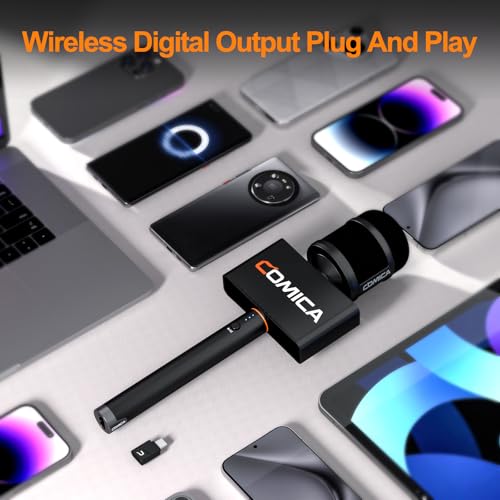 COMICA Revo S Wireless Handheld Microphone for iPhone, USB C Interview Microphone, 48kHz/24bit Audio Recording, 15H Battery, Smartphone Mic for Content Creator, Reporter, Podcast, Street Interview