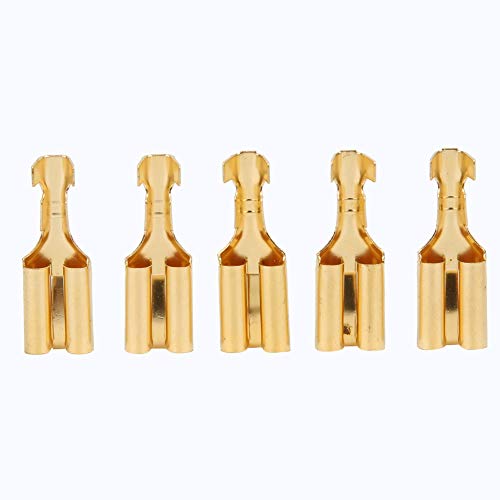100 PCs 7.8mm Quick Splice Wire Spade Connectors Kit Brass Quick Connectors Wire Terminals Connectors Wire Crimps for Electrical Wiring Car Audio Speaker