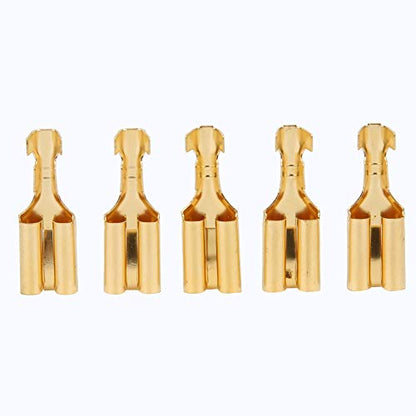 100 PCs 7.8mm Quick Splice Wire Spade Connectors Kit Brass Quick Connectors Wire Terminals Connectors Wire Crimps for Electrical Wiring Car Audio Speaker