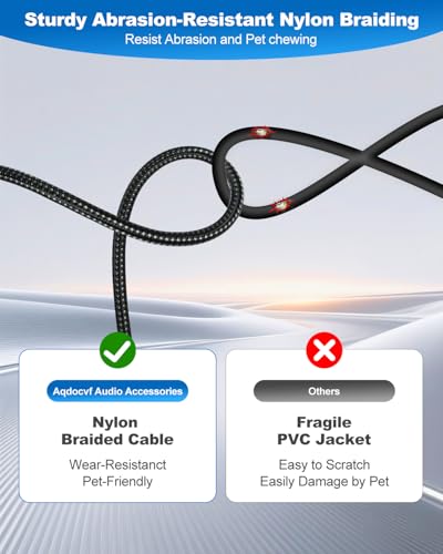 Aqdocvf Premium 1/4 Inch TRS Cable 10ft, Guitar Cord Right Angled | Noise‑Free Long‑Lasting Pro 6.35mm Stereo TRS Cable, Balanced Line for Electric Guitar, Mixer, Studio Monitor, Amp, Speaker - size: 10ft, style: 1 Pack