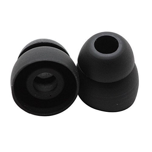 Alitutumao 10pcs Replacement Earbuds Silicone Ear Tips Compatible with Powerbeats 2 Powerbeats 3 Wireless Headphones (Double Flange) - color: Double Flange (Black)