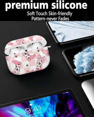 Cute Hard Case Compatible with AirPods Pro 2nd/1st Generation, Protective Cover with Golden Keychain, Fits 2023/2022/2019 Models, for Women, Girls, and Men(Cute Cowgirl Boots - color: Cute cowgirl boots