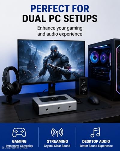 3.5mm Audio Switch, 2 in 1 Out & 1 in 2 Out Audio Selector Switch, Stereo Speaker Switch Box for PC, Laptop, Headphones and Speakers
