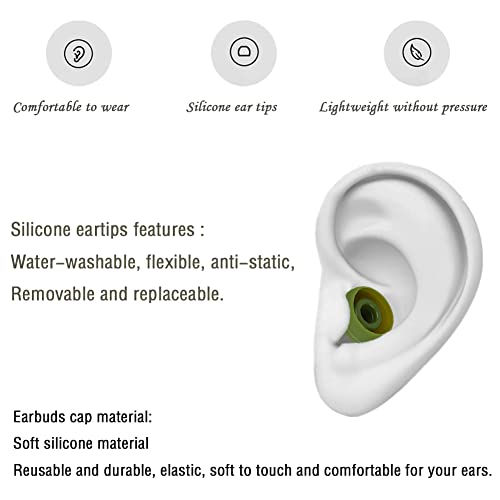 Silicone Ear Bud Tips Replacement Earbud Tips Compatible with Powerbeats 1/2/3 Wireless Beats by Dre Headphones,4 Pairs Earbud Cap - color: Grassland Green