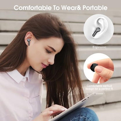 Wireless Earbuds, Bluetooth 5.4 Headphones HiFi Stereo, Bluetooth Earbuds | With ENC Noise Cancelling Mic, IP7 Waterproof in Ear Earphones,48H, LED Display Ear buds for Pad Phones Workout Sports, Black - color: A-Black