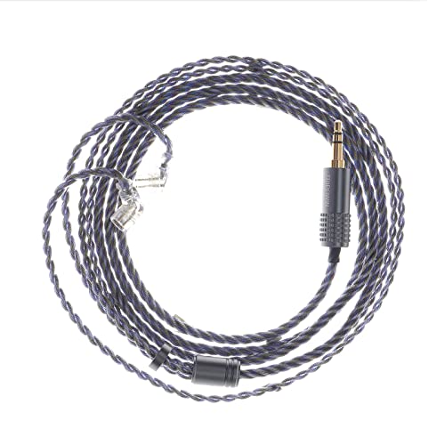 Linsoul Tripowin Zoe 4-Core Hybrid Litz IEM Upgrade Replacement IEM Cable | Pure Copper Silver-Plated Copper Gold-Plated, 24AWG In Ear Monitor Wire for Musician Audiophile, 3.5mm, Recessed 2pin - size: Recessed 2pin, style: 3.5mm