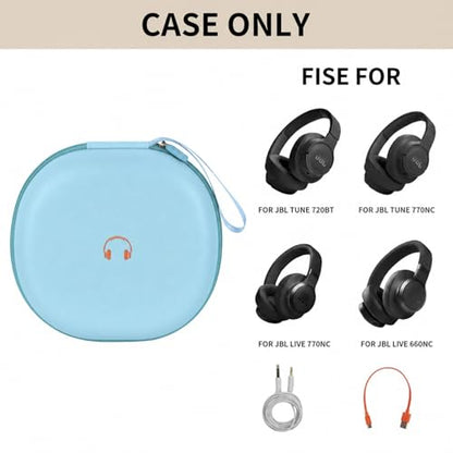 Comecase Headphone Case for JBL Tune 770NC，for JBL Live, 770NC, 660NC, 650B | Adjustable Divider, Cable Space and Carry Handle for Commuting, Gym and Travel, Students and Music Lovers, Case Only - Blue - color: Green