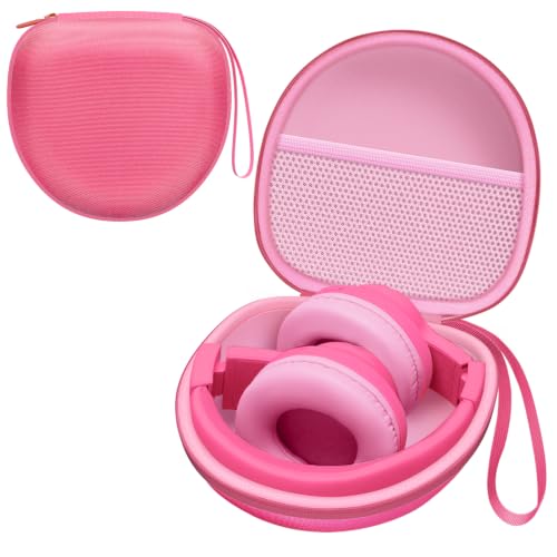Kids Headphones Case for iClever/JBL/Acer Etc Headphone,Red+Pink,Case Only | for iClever BTH12 HS19 BTH20 BTH22 BTH26/Candy Bila/Acer/JBL Junior 320/MIDOLA/JoySpark/ADOOPE Etc Girls Boy Kid Headphone - color: Red+Pink