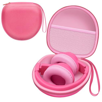 Kids Headphones Case for iClever/JBL/Acer Etc Headphone,Red+Pink,Case Only | for iClever BTH12 HS19 BTH20 BTH22 BTH26/Candy Bila/Acer/JBL Junior 320/MIDOLA/JoySpark/ADOOPE Etc Girls Boy Kid Headphone - color: Red+Pink