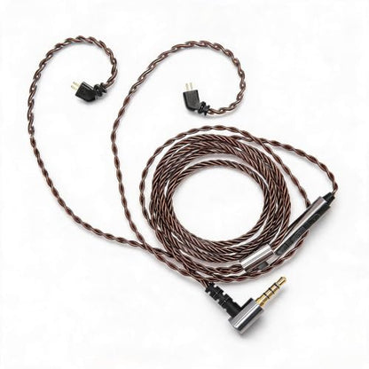 AS10 AS06 ZST ZS3 ZS4 ZS5 ZS6 Detachable Earphone Replacement Cable with Mic, 0.78mm Right Angle Plug, OFC Core Upgrade