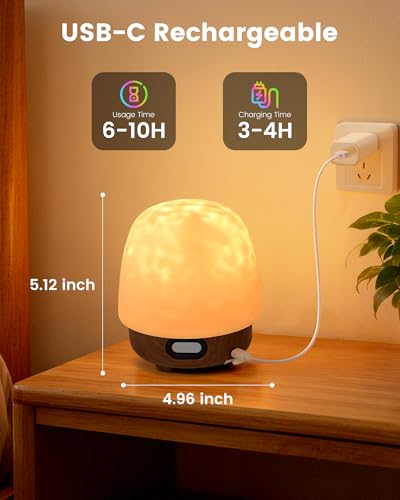 Waterproof Shower Lamp, 16 Colors Ocean Wave Effect Projector Light with Bluetooth Music Speaker for Bedroom Relaxing Shower