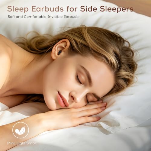 Sleep Earbuds Bluetooth with Noise Blocking for Side Sleepers | Wireless Sleeping Headphones,with LED Display,Invisible Sleep Earbuds,Black - color: Black