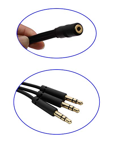 zdyCGTim 3.5mm Audio Y Splitter Headphone Cable 3.5mm 1/8" inch Female to 3 3.5mm 1/8" inch Male Headset Mic & Stereo Audio Y Splitter Cable for Smartphone to Soundbox Adapter(30 CM/12 inch) (3-Pole) - color: 3-Pole