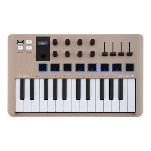 Arturia MiniLab 3 Universal MIDI Controller, Champagne - color: Champagne, size: 25 Keys