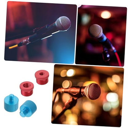 4-Pack Microphone Stand Adapter Set U-Shaped Mic Holder 3/8 Female to 5/8 Male Thread for Boom Arm and Mic Stands Sturdy Screw Mount for Studio Recording