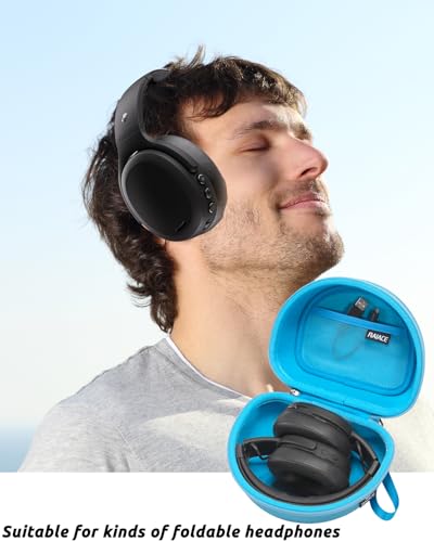 RAIACE Hard Storage Case Compatible with Skullcandy Crusher Over-Ear Headphones, for TOZO HT3 Headphones and More Foldable Headset, Travel Carrying Bag. (Case Only) (Blue) - color: Blue