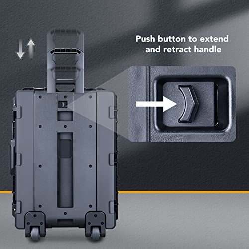 Lykus HC-6540 Hard Case with Wheels and Foam, Inner Size 23.0*16.54*14.17in | IP67 Waterproof, Pluckable Foam, Suitable for Cameras, Lenses, Electronic Equipment and More - size: HC-6540: 28.15x21.65x17.72 inch