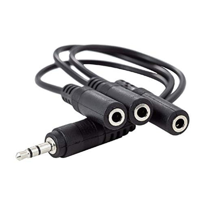 Ancable 3.5mm (1/8") TRS 1 Male to 3 Female 3-Way Stereo Splitter Audio Cable - color: Silver