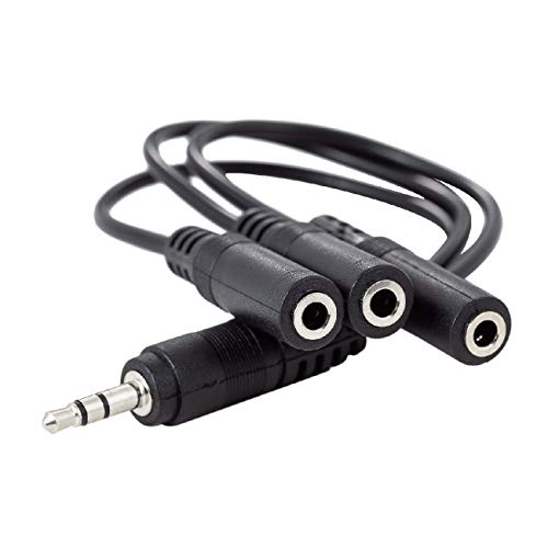 Ancable 3.5mm (1/8") TRS 1 Male to 3 Female 3-Way Stereo Splitter Audio Cable - color: Silver