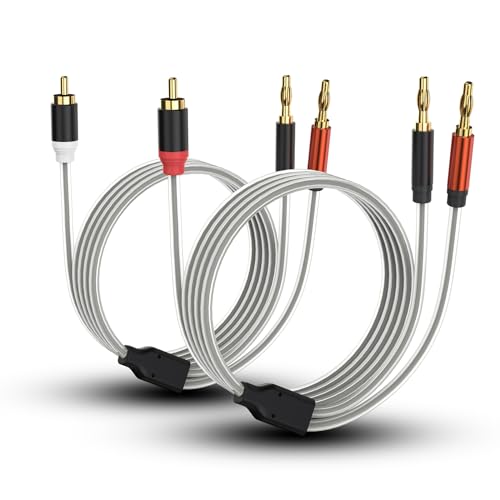 HOSONGIN RCA to Banana Plug Speaker Cable 3.3 Feet 2 Pack