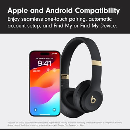 Beats Solo 4 Wireless Headphones with 20W Power Adapter - Black & Gold - color: Black & Gold, style: With Power Adapter